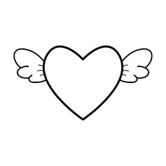 Heart with wings icon isolated on white background. Heart with wings vector logo. Flat design style. Modern vector pictogram for web graphics - stock vector