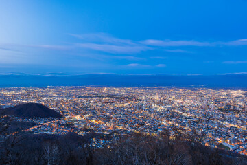 札幌　藻岩山から眺める夕景
