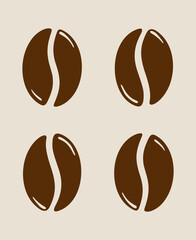Fototapeta premium Group of roasted coffee beans, caffeine symbol