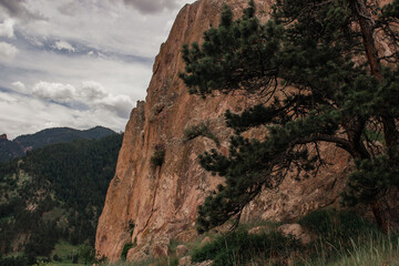 Scenic view of the large mountains on a cloudy summer day. Settlers park, Boulder, Colorado, USA. Denver