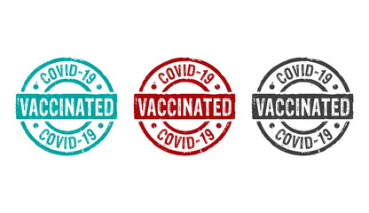 Vaccinated covid-19 stamp and stamping