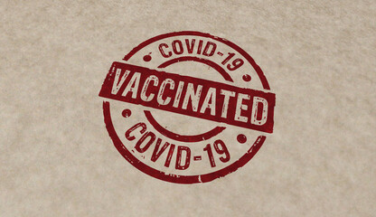 Vaccinated covid-19 stamp and stamping