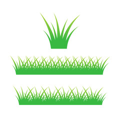 Fototapeta premium Set of green grass icon vector illustration