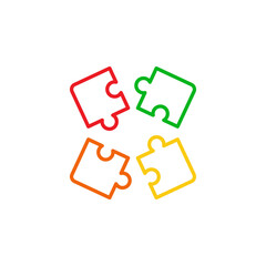 Puzzle icon flat vector illustration