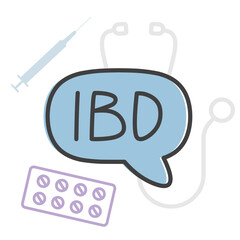 IBD (Inflammatory Bowel Disease) acronym concept- vector illustration
