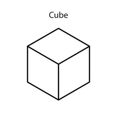 Vector cube icon isolated on white background. Box for transporting illustrations for mobile applications. Pictogram for the Internet. Minimalist style abstract cube icon.