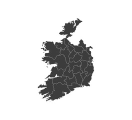 Ireland map on white background. Vector illustration.