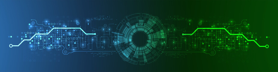 Abstract glowing technology background. Communication concept. Template for science presentation. Vector illustration.