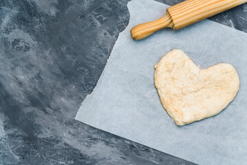 heart-shaped pizza for a special evening