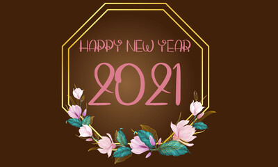 Water Color Happy New Year 2021 design