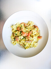 Salmon Ravioli Fondue Of Spinach With Cream