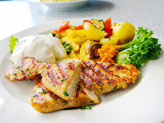 Chicken fillet mince with Potatoes and Mushrooms