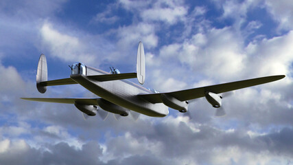 3d illustration. British heavy bomber from WW2
