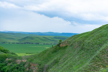 Naklejka premium The landscape of the foothills stretching beyond the horizon