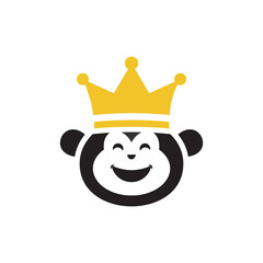 monkey logo with crown concept
