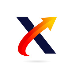 arrow letter x logo concept