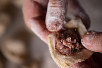 The process of sculpting dumplings