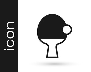 Black Racket for playing table tennis icon isolated on white background. Vector.