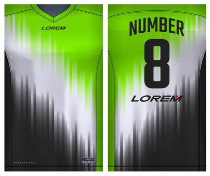 Fabric textile for Sport t-shirt ,Soccer jersey mockup for football club. uniform front and back view.
