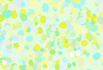 Light Green, Yellow vector background with bent lines.