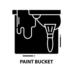 paint bucket icon, black vector sign with editable strokes, concept illustration