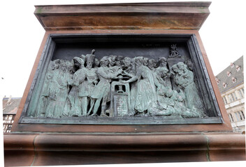 Johannes-Gutenberg-Denkmal in Strassburg, dem Erfinder des Buchdruckes. Strassburg, Elsass, Bas...