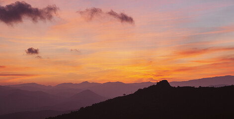 Sunset in Ardèche, France