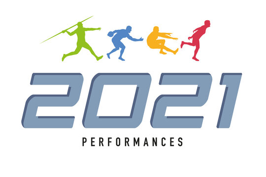 Carte de vœux 2021 sur le concept du sport, de l’athlétisme et de la performance pour développer l’esprit de compétition et relever de nouveaux défis.