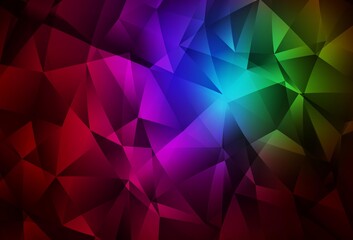 Dark Multicolor vector gradient triangles pattern.