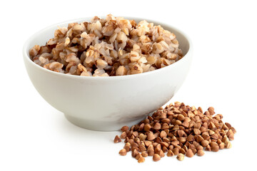 Cooked and raw toasted buckwheat