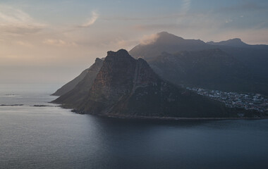 Sunset over Hout Bay, Cape Town, Western Cape, South Africa