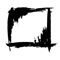 Fototapeta premium Ink vector brush stroke frame. Vector illustration. Grunge texture.