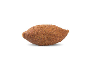 Traditional arabic fried kibbeh isolated over white background. Typical brazilian snack