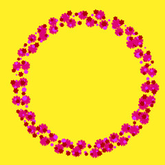 frame with flowers and butterflies