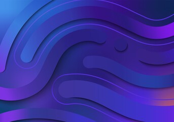 Minimalistic Background for Landing Page. Dynamic Shapes on a Blue and Purple Background.