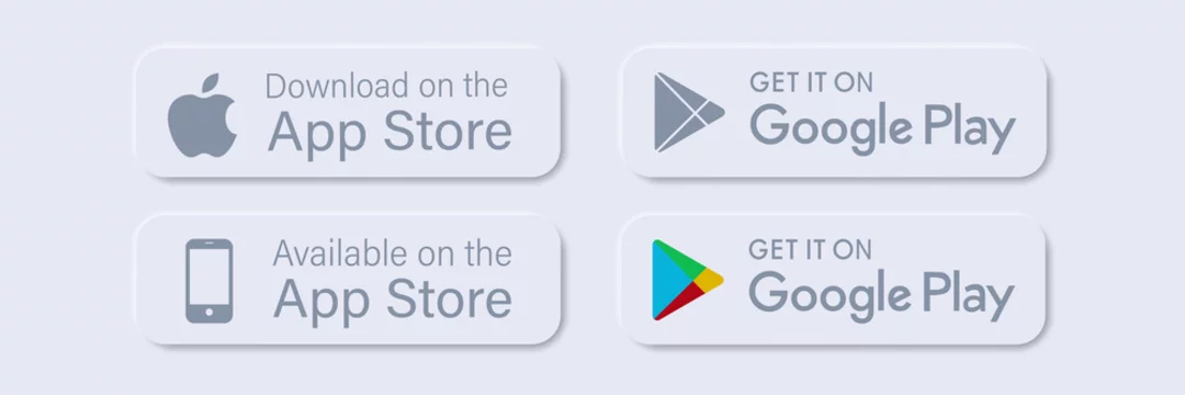 App store google play microsoft  button set Vector Image