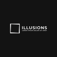 logo of rectangle. abstract, business, finance design template. included business card