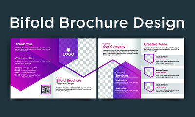 Corporate business bifold brochure template design