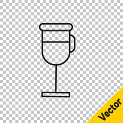 Black line Irish coffee icon isolated on transparent background. Vector Illustration.