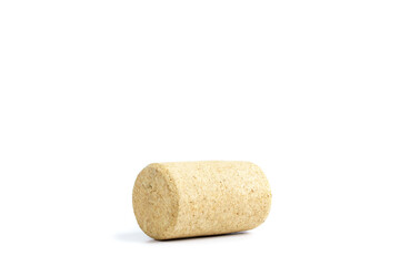 Cork for bottle on isolated white background