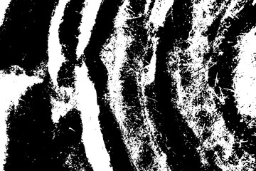 Grunge black texture of curve metal plate on white background (Vector). Use for decoration, aging or old layer