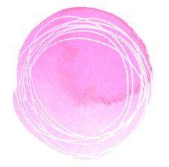 Abstract bubble watercolor doodle circle blot painting. Texture paper. Isolated on white background..