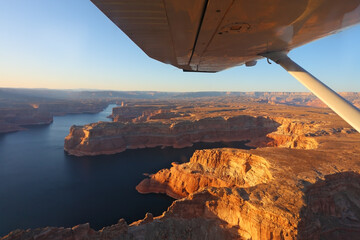 The lake Powell photographed on a sunset