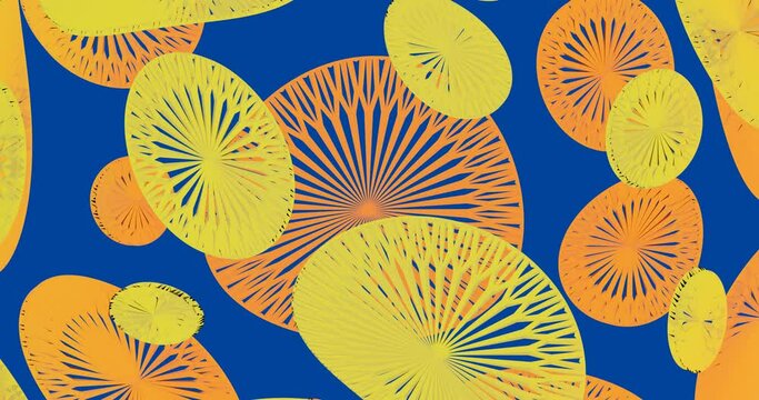 3d render with yellow orange abstract background on blue background