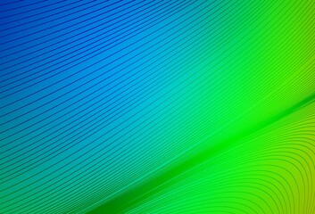 Light Blue, Green vector pattern with bent lines.