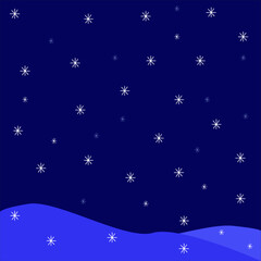 Winter background falling snow at night