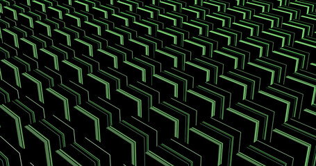 Render with techno abstract green stripes background