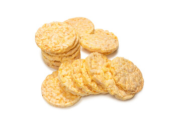 Rice wafer isolated on white background.
