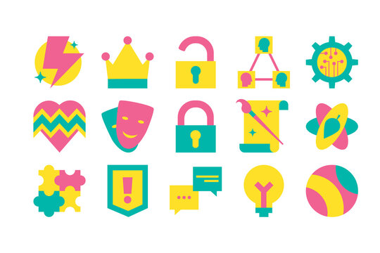 Collection Different Creative Design Set Icon
