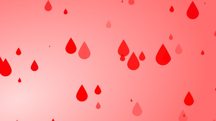 Medical health red blood drop pattern background. Abstract healthcare for World Blood Donor Day.